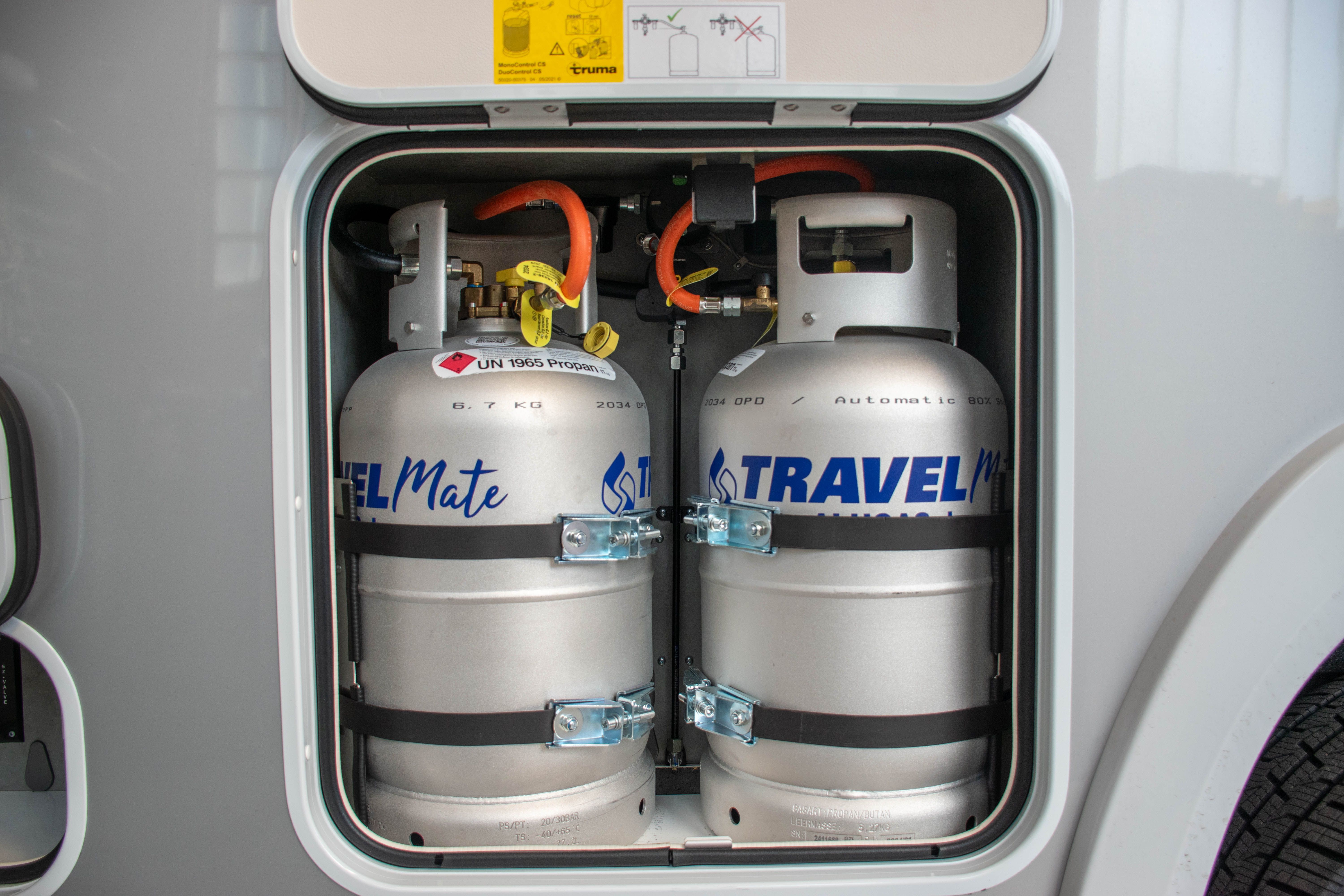 Eine Gasflasche mit Gültiger Gasprüfung